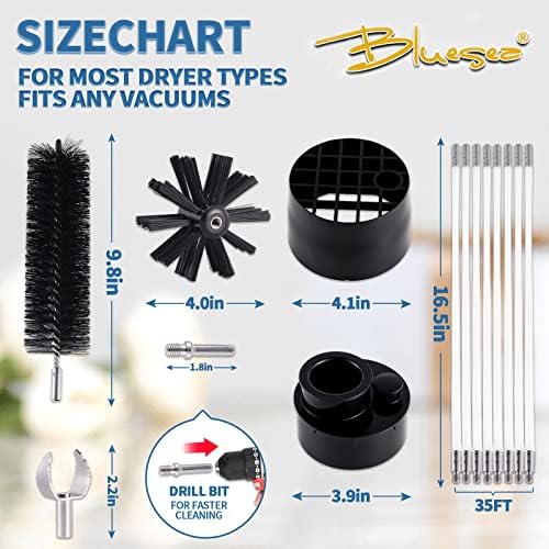 Bluesea 7 Pieces 35 Feet Dryer Vent Cleaner Kit, Reinforced Nylon Dryer Vent - Image 5