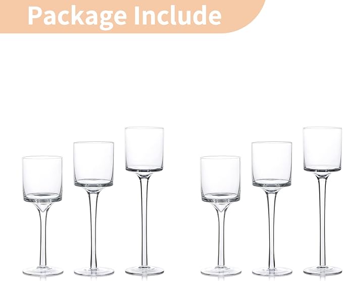NUPTIO Glass Candle Holders, Stable Stem Base, Dining Table Centerpiece - Image 3