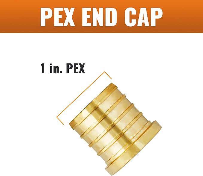 2-Pack 1 Inch PEX Plug End Cap Fittings | Brass - Image 2