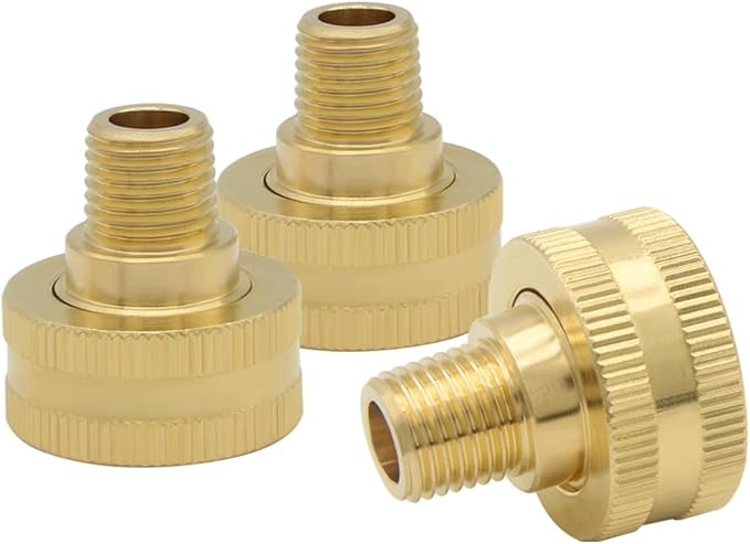 Hooshing 3PCS Garden Hose Adapter 1/4" NPT Male to 3/4" GHT Female Thread | by Hooshing