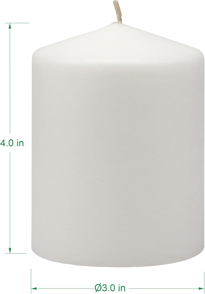 Stonebriar 3 Pack Tall 3 x 4 Inch 35 Hour Long Burning Unscented White Wax - Image 2