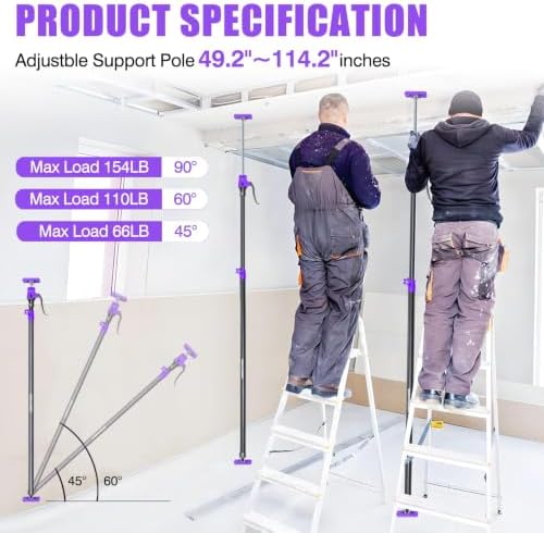Quality Steel Adjustable Cabinet Jack Support Pole, Quick Support Rod & Drywall - Image 2