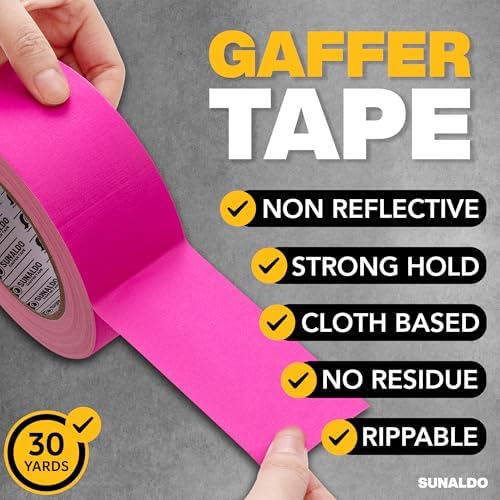 Gaffers Tape Heavy Duty, Easy Rip, No Residue | Pink - Image 3