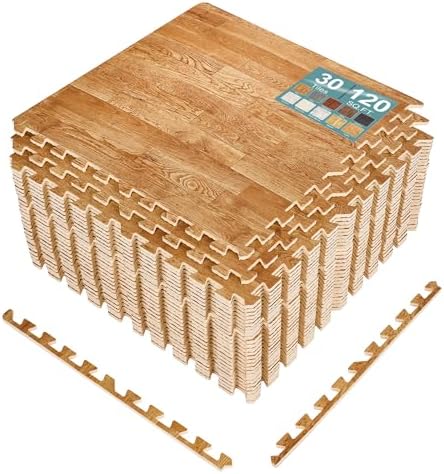 Sorbus Interlocking Wood Grain Foam Floor Tiles by Sorbus