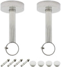2 Pack Ceiling Mount Bracket, Stainless Steel Wardrobe Pipe Bracket Rod Holder by MetalTools