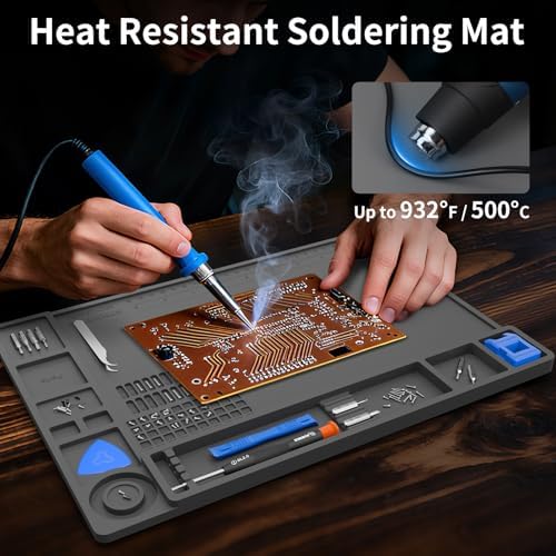 STREBITO 932°F Heat Resistant Silicone Work Soldering Mat 13.8"x9.9" - Image 3