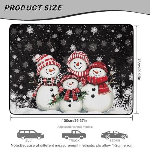 Black Snowman Universal Car Trunk Mat - Image 7