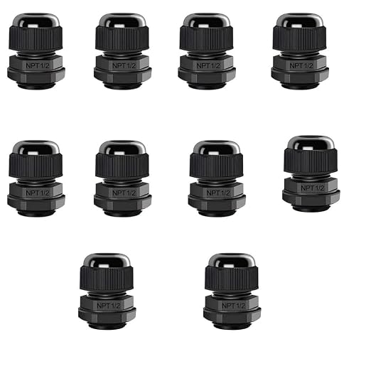 10 Pack 1/4"-8 NPT Cable Gland Waterproof IP68 Nylon Cable Pass Through Cord by Unknown