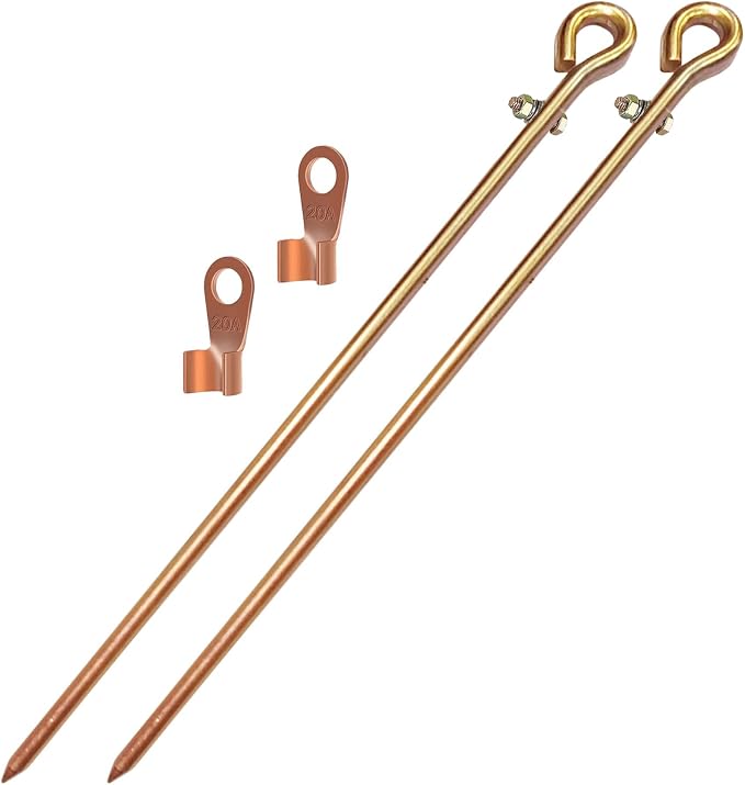 Portable Grounding Rod, Oval-eye Ground Bar by FarmEquipment
