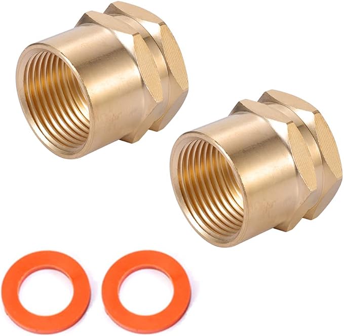 Brass Garden Hose Adapter, 3/4”GHT Female x 3/4”NPT Female Connector, GHT to by Kbrotech