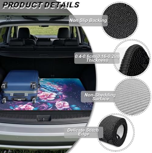 Pink Flower Turtle Universal Cargo Liner Gardening Trunk Mat Waterproof Cargo - Image 6