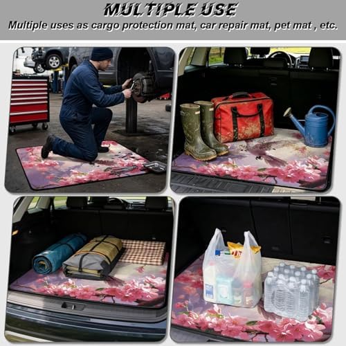 Hummingbird Cherry Print Work Trunk Mat Heavy Duty Foldable Cargo Liner - Image 3