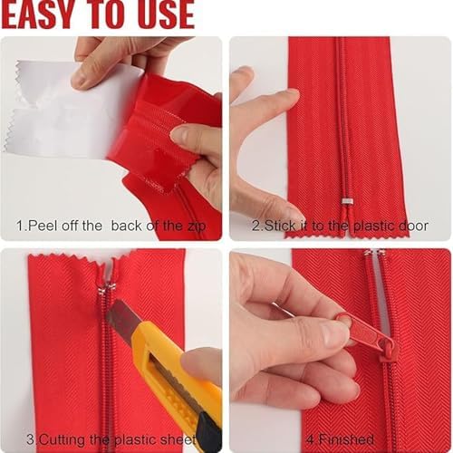 2 Pcs Dust Protector Zipper 7.6cm x Self Adhesive Home Renovation Dust Seal - Image 3