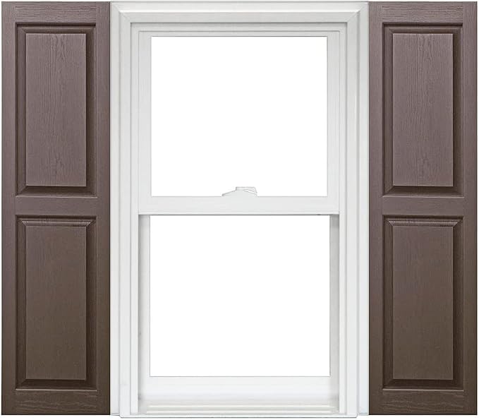 Homeside Raised Panel Vinyl Shutter 1 Pair 14-1/2in. x 81in. 022 Chocolate by Polaris