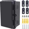 Junction Box, Hinged Black Cover IP67 Waterproof ABS Project Box by Otdorpatio