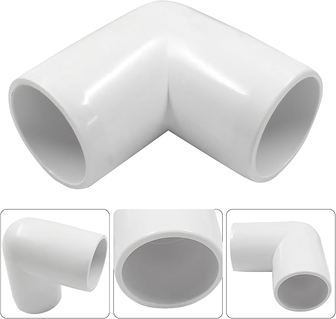 Piutouyar 4 Pcs 1" 90 Degree Right Angle Elbow PVC Pipe Fitting, 2 Way | - Image 4