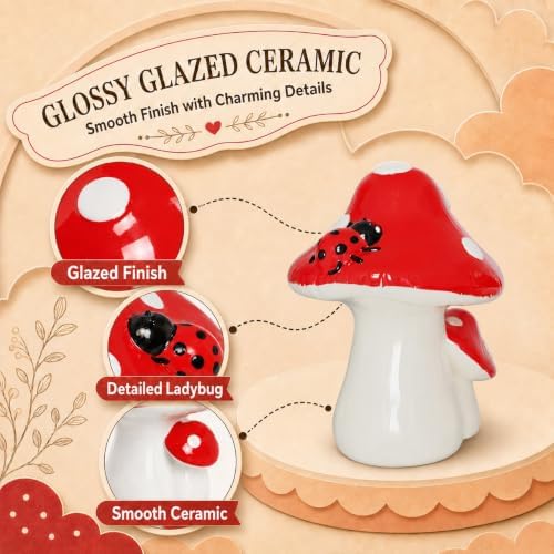 boeemi Ceramic Mushroom Toilet Bolt Covers, Tool-Free Install 2 Pack - Image 6