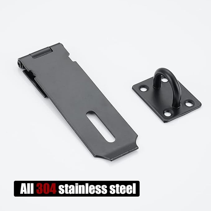 JQK Door Hasp Latch Lock, 5 Inch 304 Stainless Steel Safety Packlock Clasp - Image 4