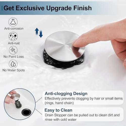 Brushed Nickel Pop Up Drain - Image 5