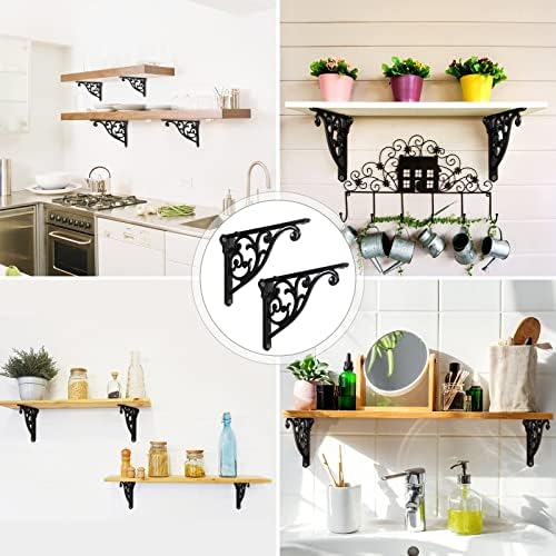 Khtumeware Ornate Decorative Shelf Brackets, 5-inch Small wall Mounted Shelving - Image 5