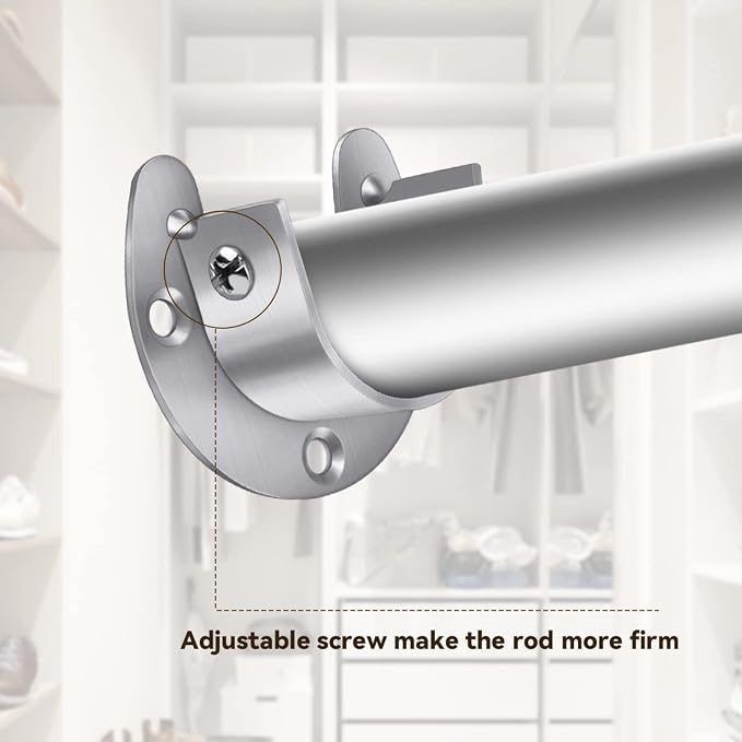 4 Packs Stainless Steel Wardrobe Bracket U-Shaped Rod Socket Flange | 1-1/4 - Image 3