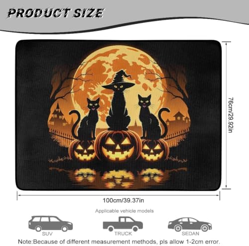 Orange Witch Cat Camping Trunk Mat 29"x39" - Image 7