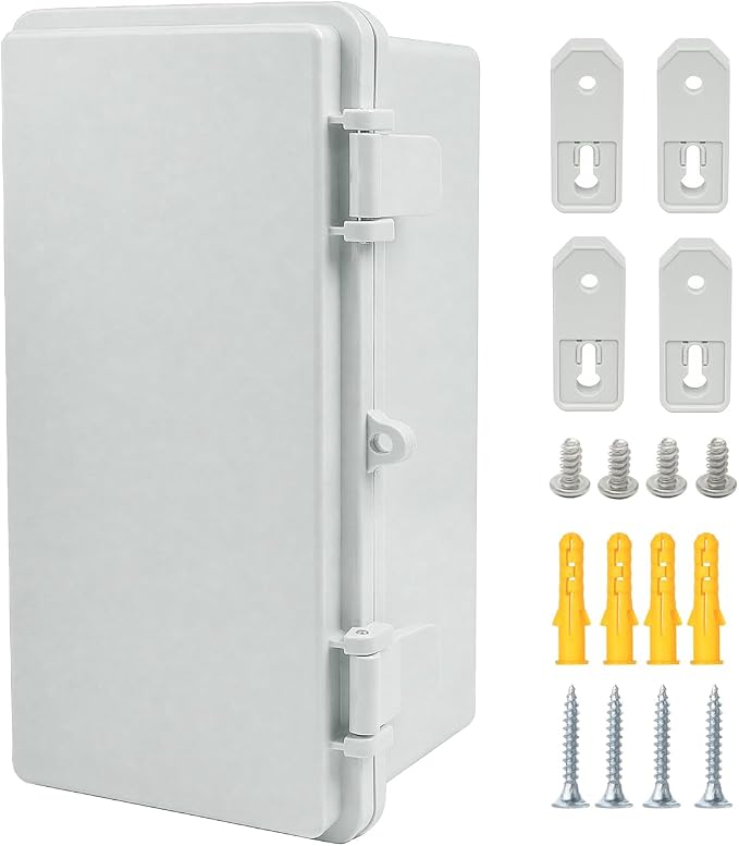 Junction Box, Hinged Grey Cover IP67 Waterproof ABS Project Box by Otdorpatio