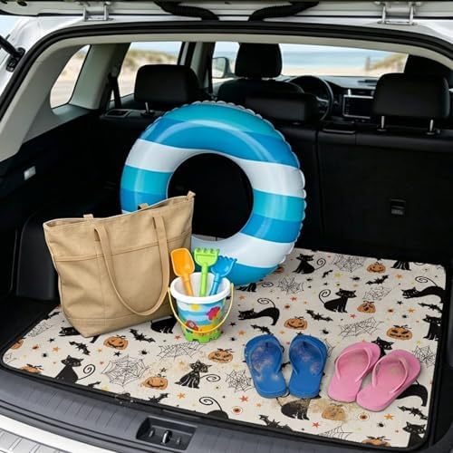 Halloween Cat Car Trunk Mat Universal Fit 29"x39" - Image 2