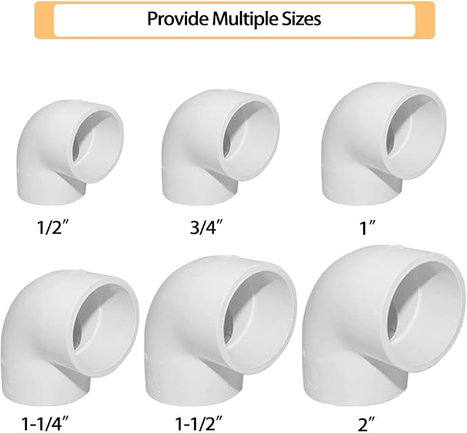 10PCS 3/4" 90 Degree Elbow PVC Pipe Fitting Adapter Coupling Connector Schedule - Image 5