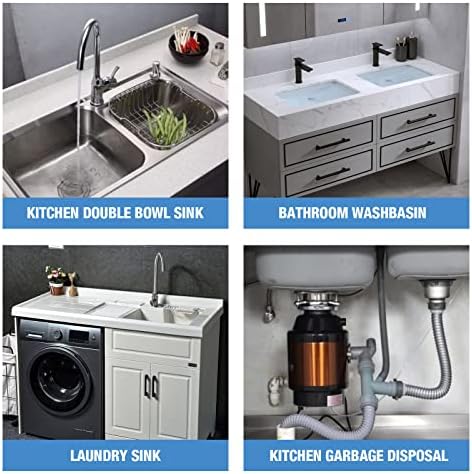 NiHome Kitchen Sink Drain Kit P-Trap 1-1/2" 1-1/4" Flexible Pipe - Image 7