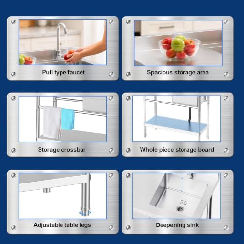 39" Stainless Steel Utility Sink - Image 3