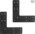 L Right Angle Bracket 2pcs, L Shape Brackes | Black Powder Coated Post to Beam by YVHFWOY