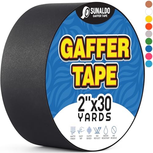 Gaffers Tape Heavy Duty, Easy Rip, No Residue | Black by Unknown