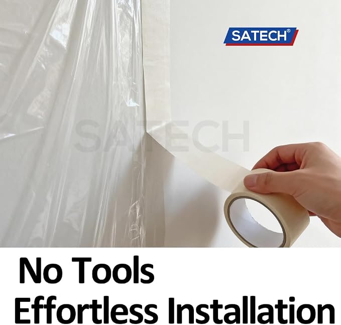 SATECH Plastic Zipper Door Dust Barrier Heavy-Duty Plastic Protector Sheeting - Image 5