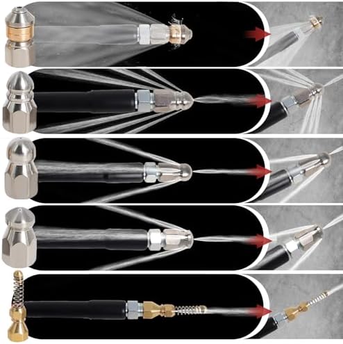 50FT Sewer Jetter Kit for Pressure Washer 5800PSI Drain Cleaner - Image 6