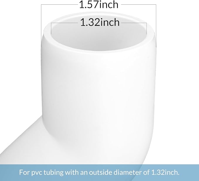 12 Pack 1 Inch 45 Degree PVC Fittings, Furniture Grade 2 Way Pipe Elbow - Image 2