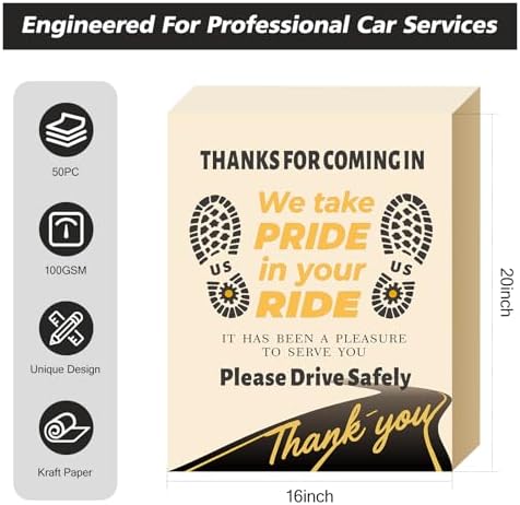 KAFEEK Disposable Paper Car Floor Mats, Temporary Cover, 16x20 Inch - Image 2