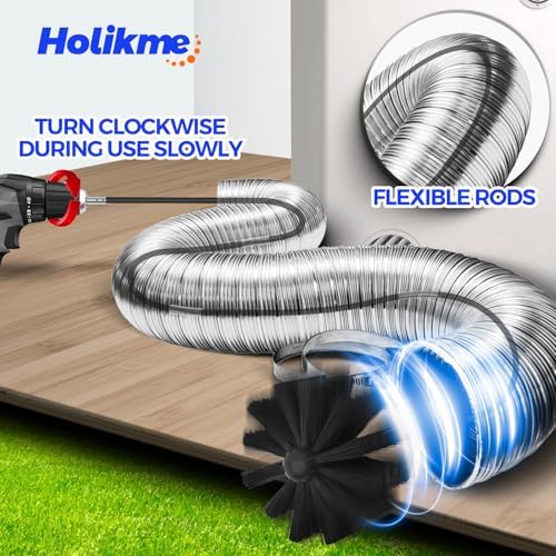 Holikme Dryer Vent Cleaner Kit - 15Ft Flexible Lint Brush - Image 2