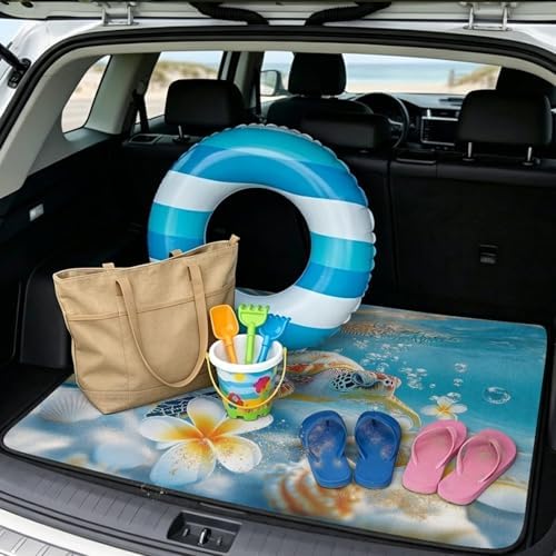 Cute Flower Sea Turtle All Weather Trunk Mat 29"x39" - Image 2