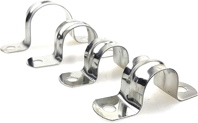 100 Pcs 1/2inch Rigid Pipe Strap, Two Hole Stainless Steel Strap U Bracket - Image 3