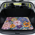 Purple Floral Car Trunk Mat Universal Fit 29"x39" by Mintulipy