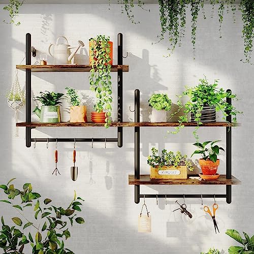 Bestier 24" 2 Tier Industrial Pipe Wall Shelf - Image 6