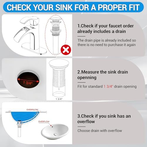 Bathroom Sink Drain with Overflow - Image 3