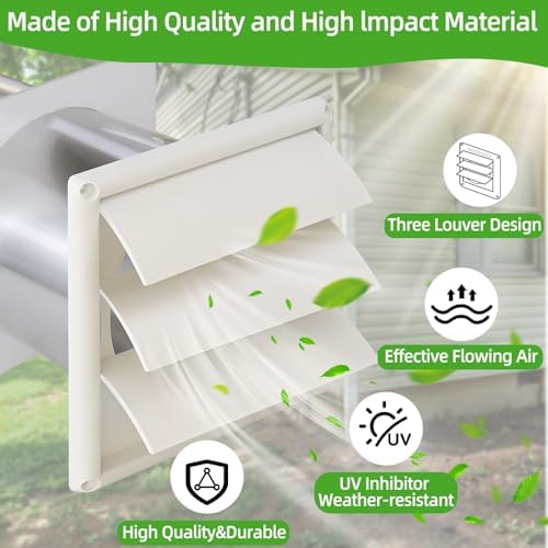 6 Inch Dryer Vent Kit with Hose/Duct Connector/Wall Plate, 9ps Duct Vent Kit - Image 6
