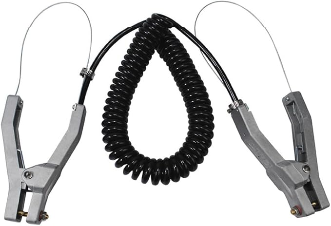Ground Cable Clamp, 16.4ft Coiled Grounding Cable, Aluminum Alloy Anti Static by VQP