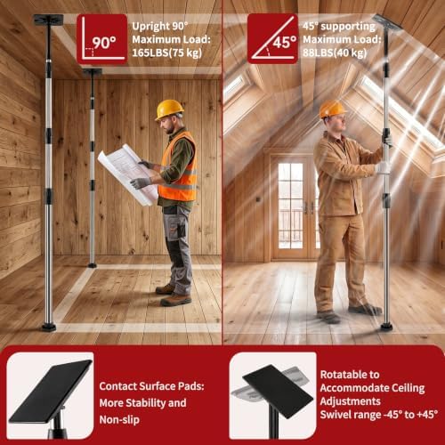 12FT Dust Barrier Poles, 4 Pack Spring Retractable Zipper Wall Pole Kit - Image 3