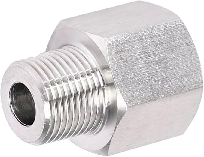 Stainless Steel 304 1/4" NPT Female x M12*1 Male Pipe Adapter 1pc - Image 6
