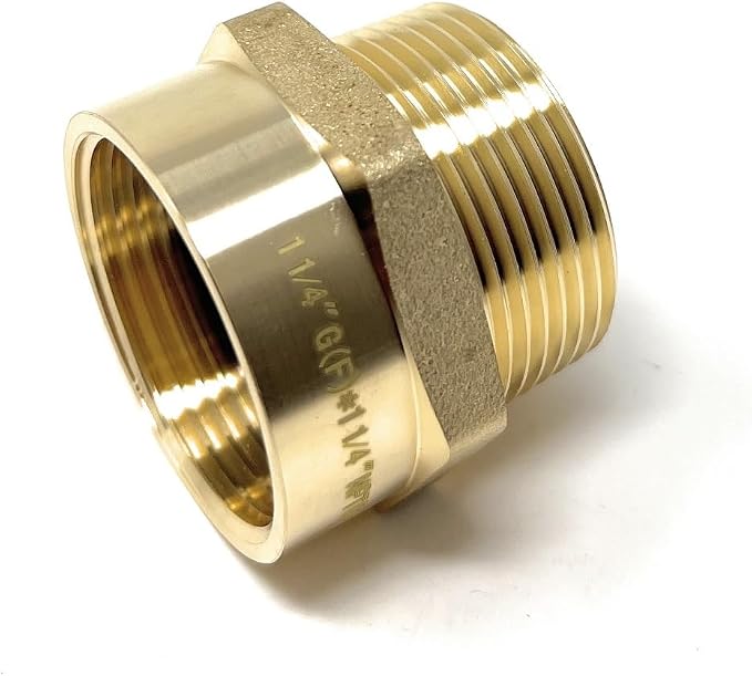 Cascada Lead-Free 1 1/4" G Thread Female to NPT Male Adapter | Brass Pipe - Image 8