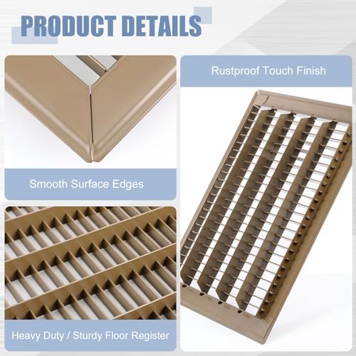 2 Pack 10" x 12" Floor Register Covers, Heavy Duty Steel Walk-on Return Air - Image 6