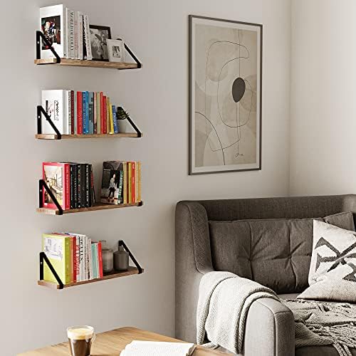 Wallniture Ponza Floating Shelves Wall Mounted Set of 4, Wall Shelves - Image 4
